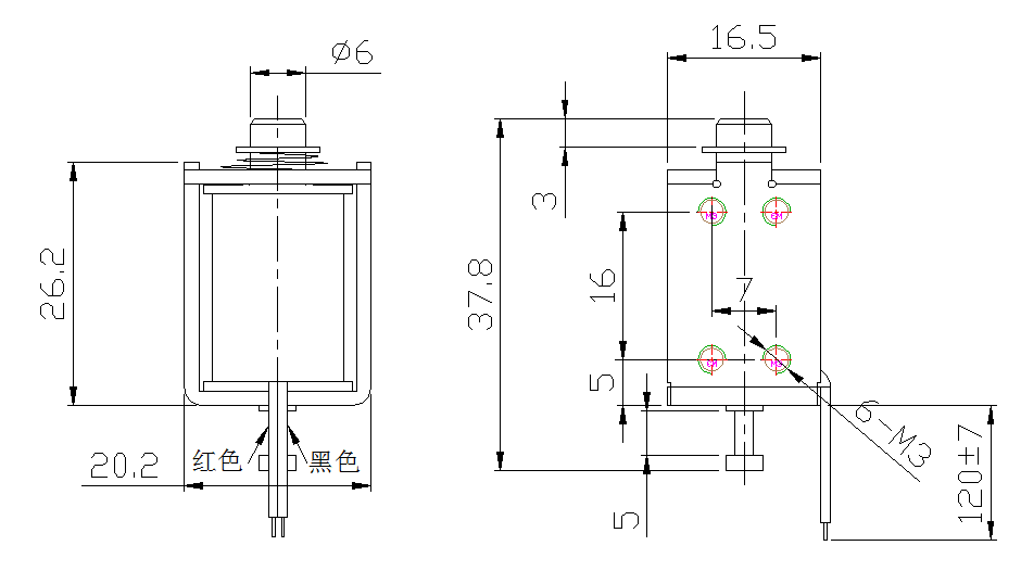 插銷電磁鐵定做尺寸圖